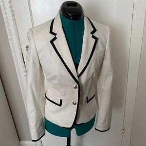 Banana Republic Off White Blazer w/ Black Pipping